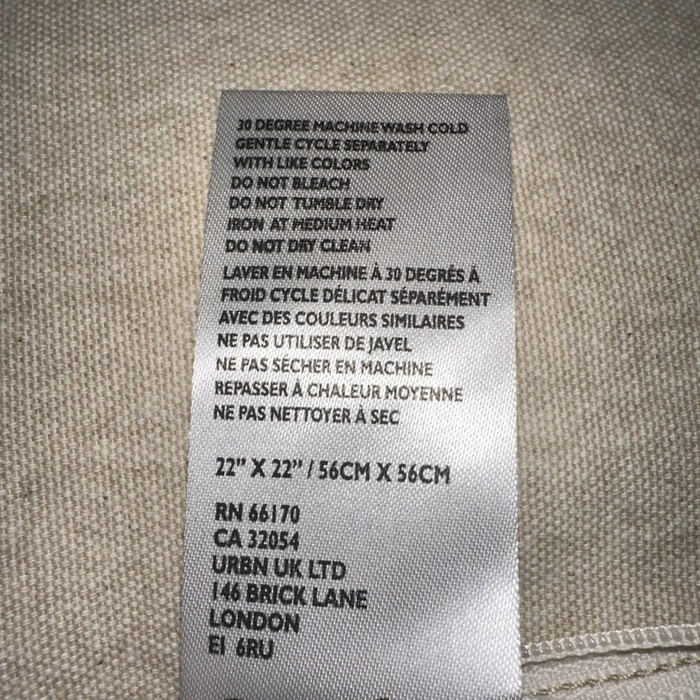 NWT Anthropologie Neutral Raw Hem 22x22in 100% Cotton Pillow‎ Retail $88